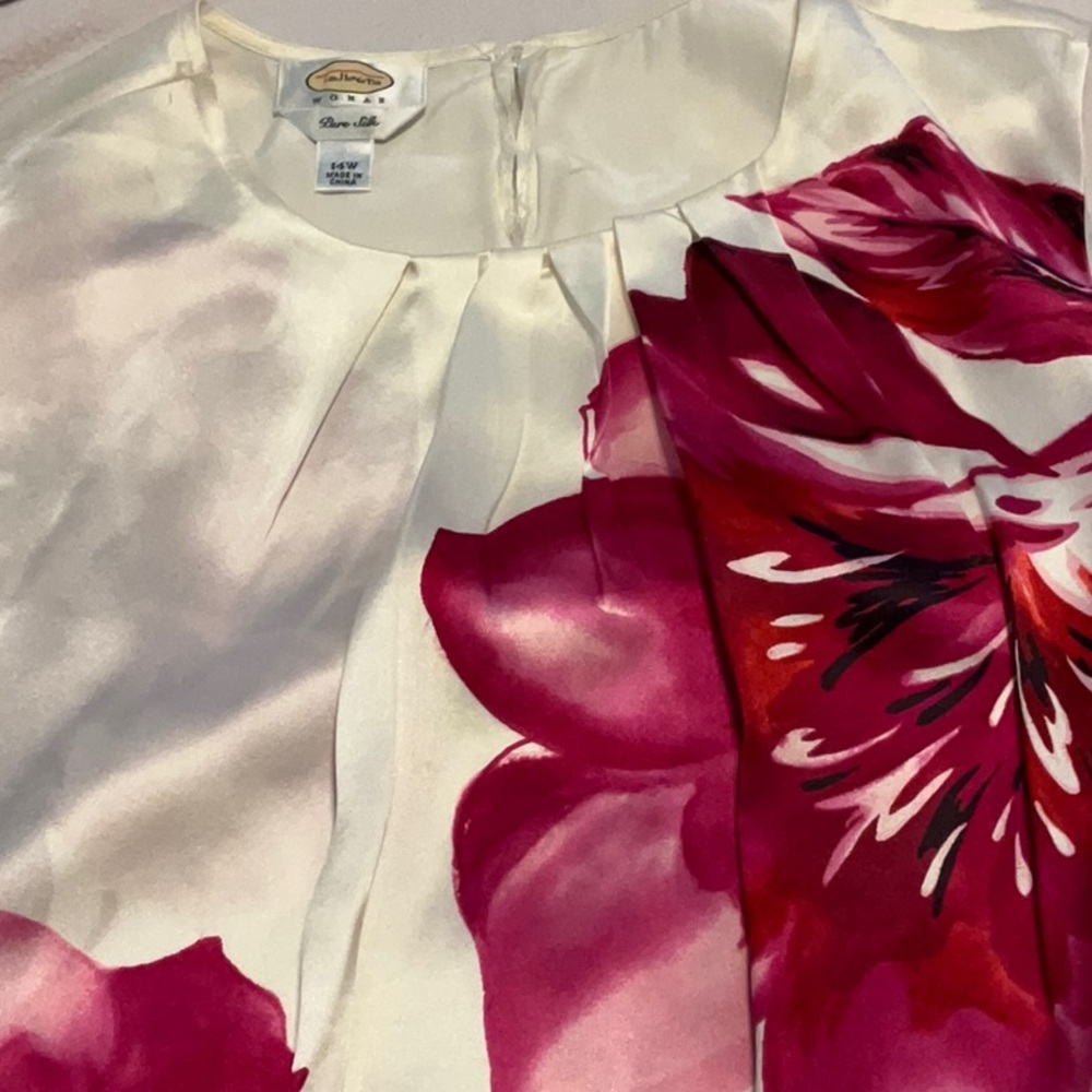 Talbots silk flower shirt